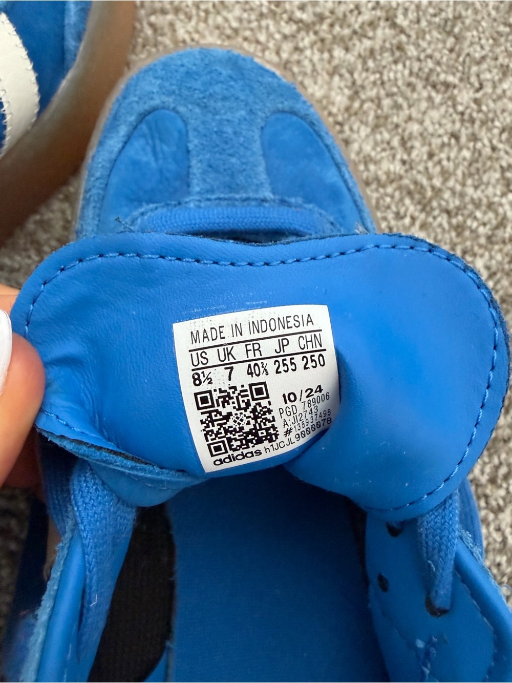 adidas Samba Platform Suede Sneakers - Blue/White - Picture 3 of 3